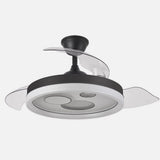 Ventilador de techo retráctil Fabrilamp Turia LED negro blanco 3 palas motor DC 3000-6000K Ø107cm — vista 2