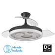 Ventilador de techo retráctil Fabrilamp Turia LED negro blanco 3 palas motor DC 3000-6000K Ø107cm — vista 1
