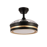 Ventilador de techo retráctil Fabrilamp Viper LED negro dorado 3 palas motor DC 3000-6000K Ø91cm 48W — vista 4