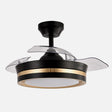 Ventilador de techo retráctil Fabrilamp Viper LED negro dorado 3 palas motor DC 3000-6000K Ø91cm 48W — vista 1