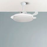 Ventilador de techo retráctil Fabrilamp Papiro LED blanco 4 palas motor DC 3000-6000K Ø107cm 59W — vista 3