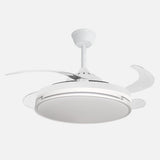 Ventilador de techo retráctil Fabrilamp Papiro LED blanco 4 palas motor DC 3000-6000K Ø107cm 59W — vista 1