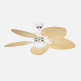 Ventilador de techo Fabrilamp Torcal LED blanco haya 5 palas motor DC 3000-6500K Ø130cm 24W — vista 1