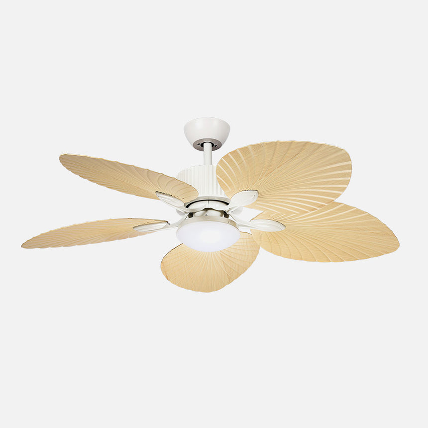 Ventilador de techo Fabrilamp Torcal LED blanco haya 5 palas motor DC 3000-6500K Ø130cm 24W — vista 1