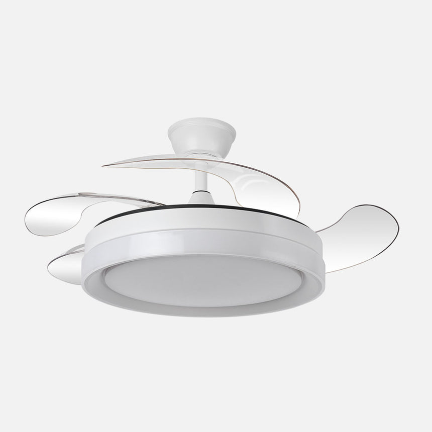 Ventilador de techo retráctil Fabrilamp Zenit LED blanco 4 palas motor DC 3000-6000K Ø107cm 59W — vista 1