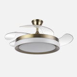 Ventilador de techo retráctil Fabrilamp Zenit LED cuero 4 palas motor DC 3000-6000K Ø107cm 59W — vista 1