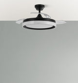 Ventilador de techo retráctil Fabrilamp Zenit LED negro 3 palas motor DC 3000-6000K Ø107cm 72W — vista 3