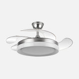 Ventilador de techo retráctil Fabrilamp Zenit LED níquel 4 palas motor DC 3000-6000K Ø107cm 59W — vista 1