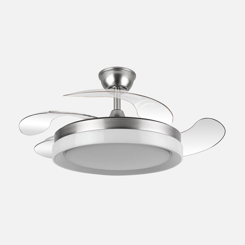 Ventilador de techo retráctil Fabrilamp Zenit LED níquel 4 palas motor DC 3000-6000K Ø107cm 59W — vista 1