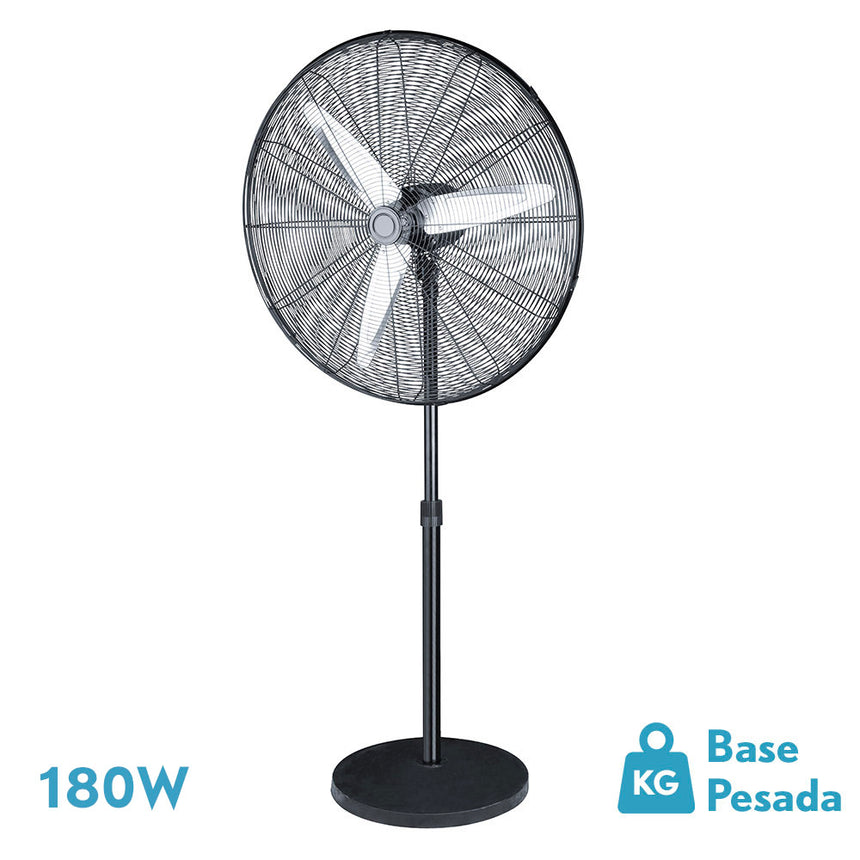 Ventilador de pie industrial Fabrilamp Alarcon negro plata 3 palas Ø65cm — vista 1