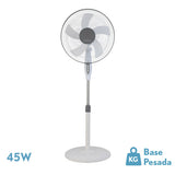 Ventilador de pie Fabrilamp Belmonte blanco gris 5 palas Ø43cm 213841001