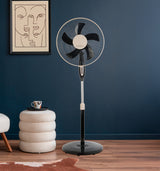 Ventilador de pie Fabrilamp Belmonte negro beis 5 palas Ø43cm — vista 4
