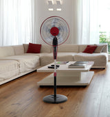 Ventilador de pie Fabrilamp Borlon burdeos negro 5 palas Ø43cm — vista 4