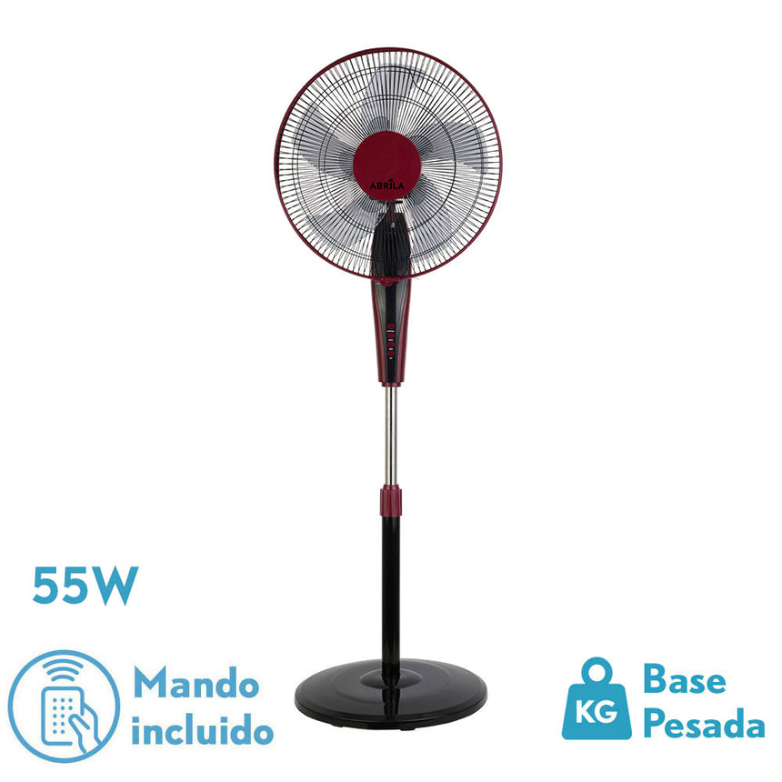 Ventilador de pie Fabrilamp Borlon burdeos negro 5 palas Ø43cm — vista 1
