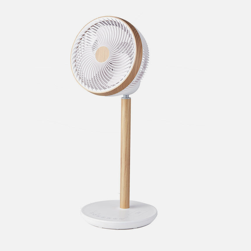 Ventilador de pie Fabrilamp Colibri blanco haya 3 palas motor DC — vista 2