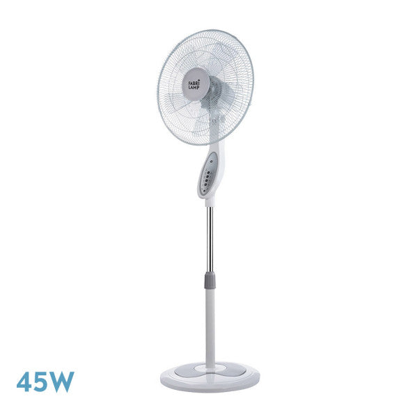 Ventilador de pie Fabrilamp Floxo blanco gris 5 palas Ø44cm 183541001