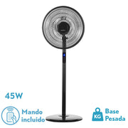 Ventilador de pie Fabrilamp Icono negro 5 palas Ø44cm — vista 1