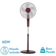 Ventilador de pie Fabrilamp Rayo burdeos negro 5 palas Ø43cm — vista 1