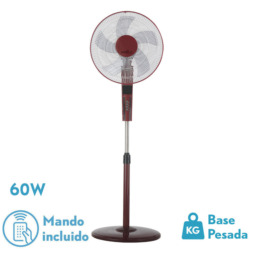 Ventilador de pie Fabrilamp Rayo burdeos negro 5 palas Ø43cm — vista 1