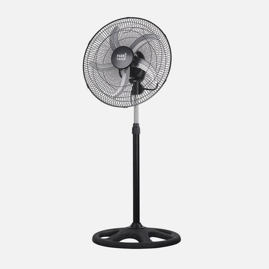 Ventilador de pie industrial Fabrilamp Reforzado negro plata 5 palas Ø50cm — vista 2