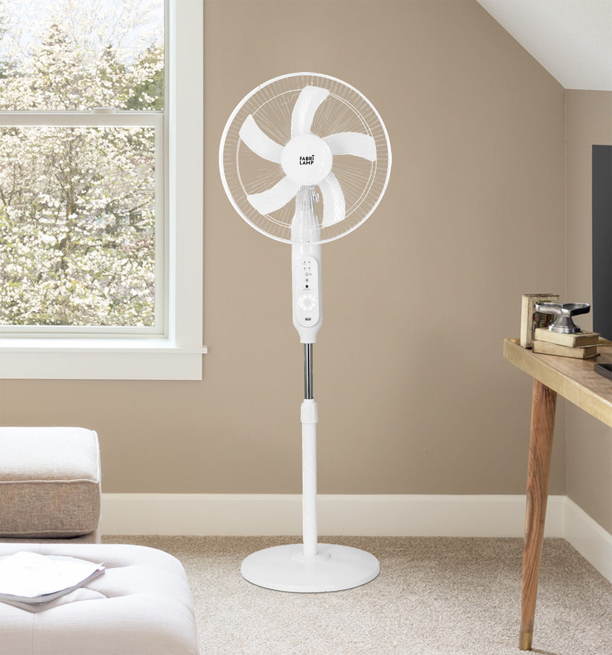 Ventilador de pie Fabrilamp Clima blanco 5 palas motor DC Ø43cm — vista 2