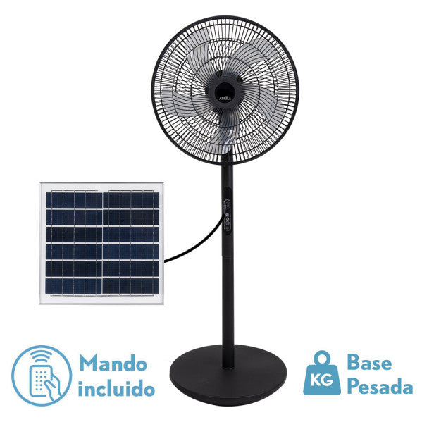Ventilador de pie Fabrilamp Rialto negro 5 palas motor DC Ø41cm 213741009
