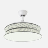 Ventilador de techo retráctil Fabrilamp Decor LED blanco plata 3 palas motor DC 3000-6000K Ø108cm — vista 2