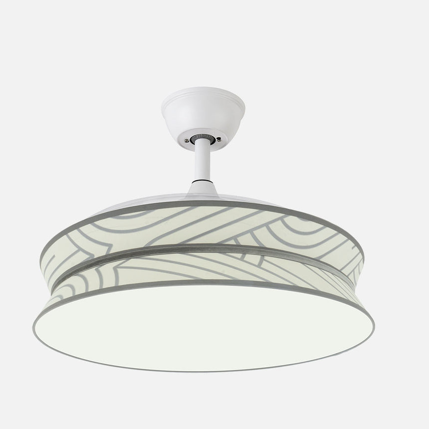 Ventilador de techo retráctil Fabrilamp Decor LED blanco plata 3 palas motor DC 3000-6000K Ø108cm — vista 2