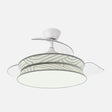 Ventilador de techo retráctil Fabrilamp Decor LED blanco plata 3 palas motor DC 3000-6000K Ø108cm — vista 1