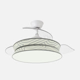 Ventilador de techo retráctil Fabrilamp Decor LED blanco plata 3 palas motor DC 3000-6000K Ø108cm — vista 1