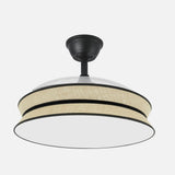 Ventilador de techo retráctil Fabrilamp Decor LED negro natural 3 palas motor DC 3000-6000K Ø108cm — vista 2