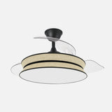 Ventilador de techo retráctil Fabrilamp Decor LED negro natural 3 palas motor DC 3000-6000K Ø108cm — vista 1
