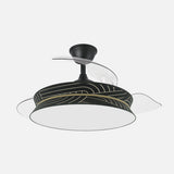 Ventilador de techo retráctil Fabrilamp Decor LED negro plata 3 palas motor DC Ø108cm 72W 264390509