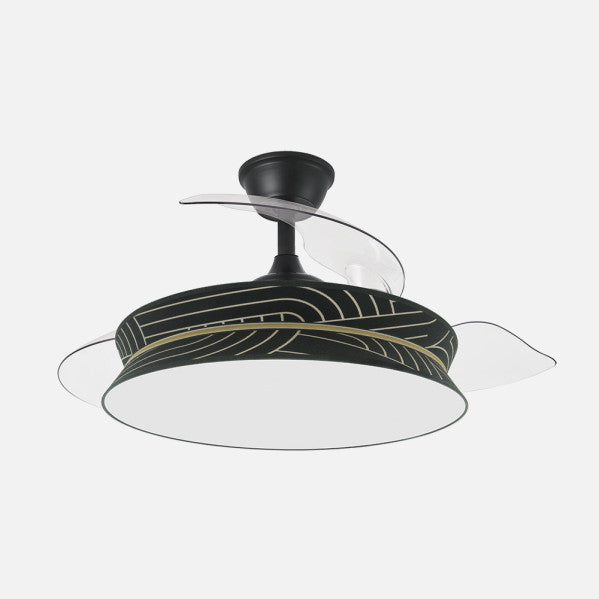 Ventilador de techo retráctil Fabrilamp Decor LED negro plata 3 palas motor DC Ø108cm 72W 264390509