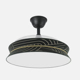 Ventilador de techo retráctil Fabrilamp Decor LED negro plata 3 palas motor DC 3000-6000K Ø108cm 72W — vista 2