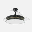 Ventilador de techo retráctil Fabrilamp Decor LED negro plata 3 palas motor DC 3000-6000K Ø108cm 72W — vista 1