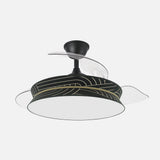 Ventilador de techo retráctil Fabrilamp Decor LED negro plata 3 palas motor DC 3000-6000K Ø108cm 72W — vista 1