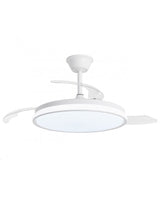 Ventilador de techo retráctil con luz AJP Dublin LED madera clara 3 palas 3000-6500K Ø50cm 68W 16003