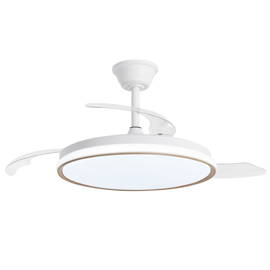 Ventilador de techo retráctil con luz AJP Dublin LED madera oscura 3 palas 3000-6500K Ø50cm 68W 16004 — vista 10