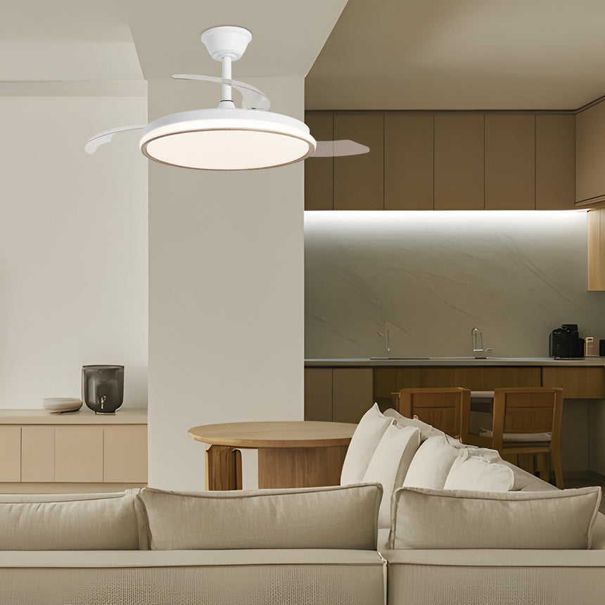Ventilador de techo retráctil con luz AJP Dublin LED madera clara 3 palas 3000-6500K Ø50cm 68W 16003 — vista 2