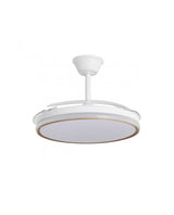 Ventilador de techo retráctil con luz AJP Dublin LED madera clara 3 palas 3000-6500K Ø50cm 68W 16003