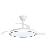 Ventilador de techo retráctil con luz AJP Dublin LED madera oscura 3 palas 3000-6500K Ø50cm 68W 16004