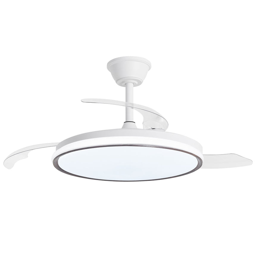Ventilador de techo retráctil con luz AJP Dublin LED madera oscura 3 palas 3000-6500K Ø50cm 68W 16004 — vista 1