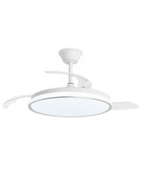 Ventilador de techo retráctil con luz AJP Dublin LED madera clara 3 palas 3000-6500K Ø50cm 68W 16003