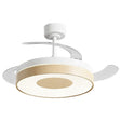 Ventilador de techo retráctil con luz AJP Duna LED blanco madera 3 palas 3000-6500K Ø50cm 50W 16051 — vista 1
