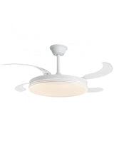 Ventilador de techo retráctil con luz AJP Ecos LED blanco 4 palas 3000-6500K Ø50cm 60W 11830