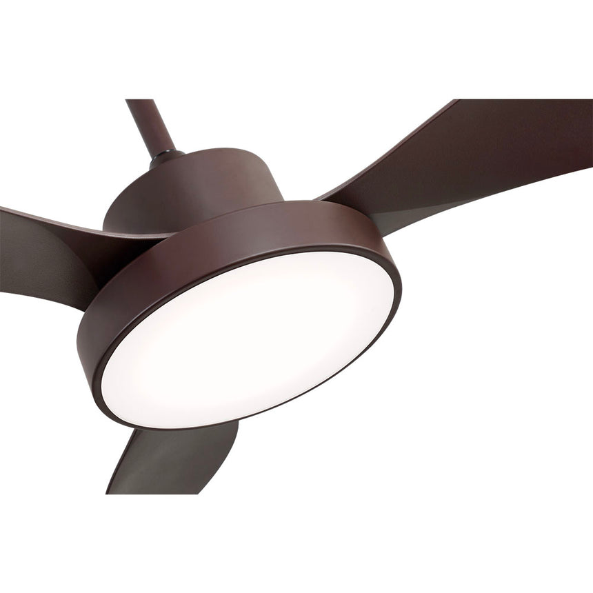 Ventilador de techo Fabrilamp Hayate LED marrón 3 palas motor DC 3000-6000K Ø120cm 48W — vista 3