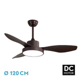 Ventilador de techo Fabrilamp Hayate LED marrón 3 palas motor DC 3000-6000K Ø120cm 48W — vista 1