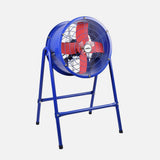 Ventilador de pie industrial Fabrilamp Torrente azul rojo 4 palas Ø27cm — vista 2