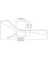Ventilador de techo con luz AJP Kent LED negro 3 palas 3000-6000K Ø107cm 18W 11835